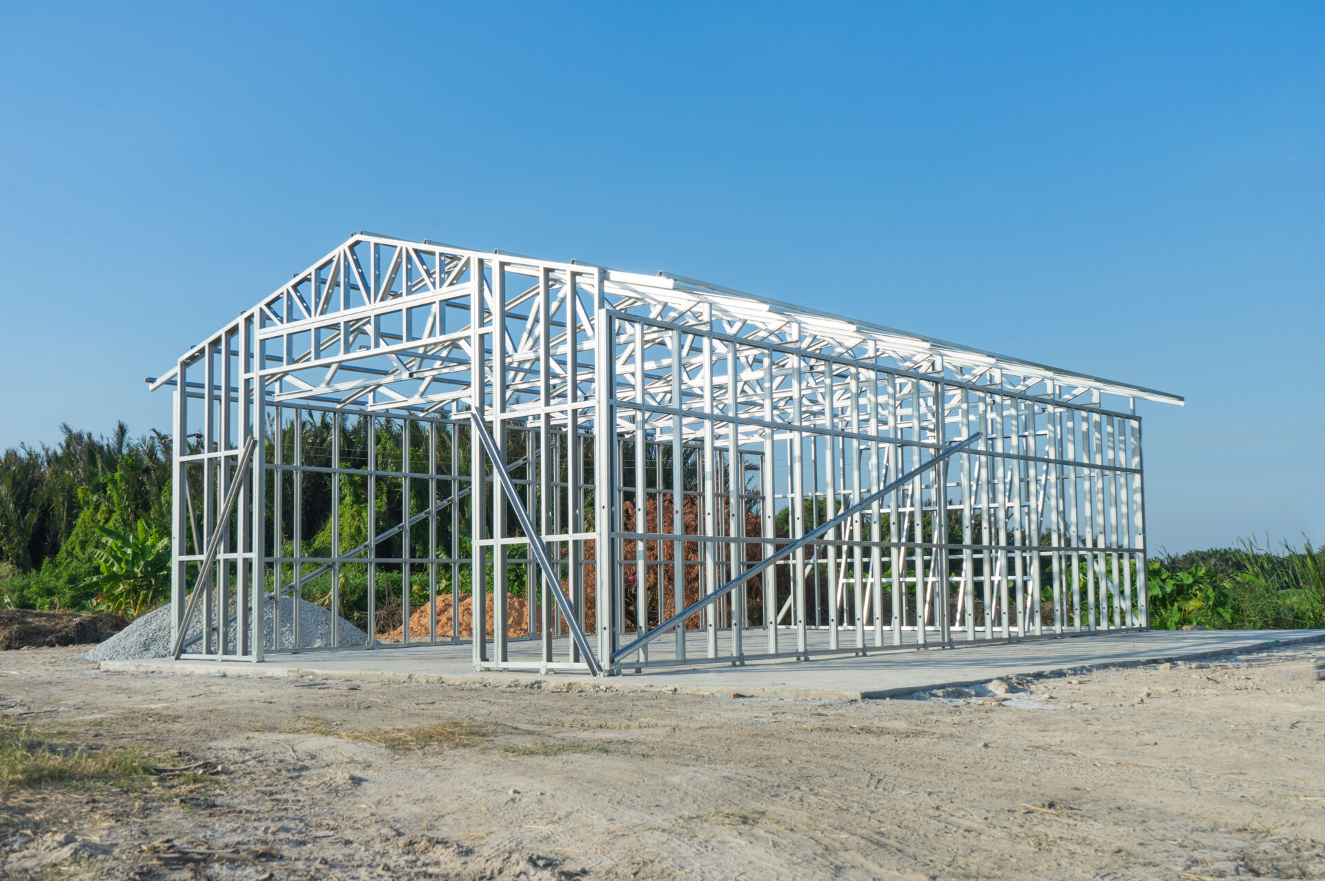 New,Technology,Steel,Frame,For,Construction